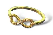 Infinity Diamond CZ Petite Gold Ring Size 6