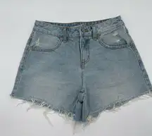 BDG Women’s Size 26 A-Line Short Denim Shorts Light Wash Summer Casual Raw Hem