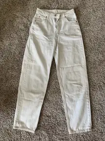 H&M White 90s Baggy Jeans