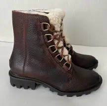 Sorel Waterproof Phoenix leather lace up boots 6 NWOT