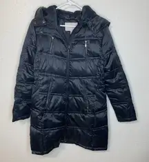 Laundry by Shelli Segal Womens Winter Puffer Jacket In Black Size Medium