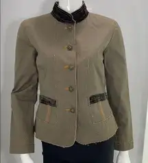 Johnny Was Olive Military Blazer