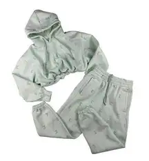 Karl Kani - Starr Cropped Hoodie and Joggers in Mint Green