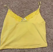 Thrifted Yellow Lace Crop Top