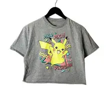 Pokémon Pokemon Pikachu T Shirt Cartoon Character Raw Hem Graphic Tee Womens Top Medium