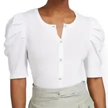 Puff sleeve cardigan white size M