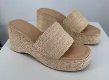 Madden Girl Women's Zahara Wedge Sandal in Natural size 11 Raffia Platform