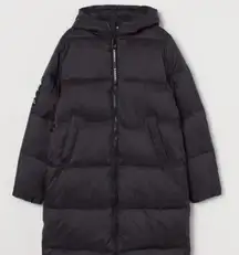 Kangol Puffer Jacket for H&M Black Size XXS Double Zip Hooded Trench Puffer