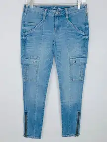 London Jean  Light Wash Cargo Jeans 2