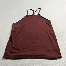 Athleta Burgundy Maroon High Neck Racerback Active Tank Top Size Medium EUC