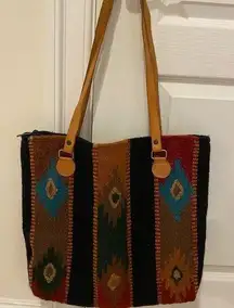 Southwestern Boho Wool Tote..El Paso Saddle Blanket Company.