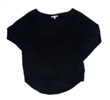Express One Eleven Size XS Oversized Black Long Sleeve Scoop Neck Shirt‎