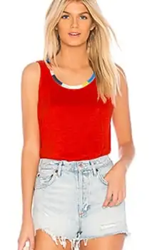 Splendid x‎ MARGHERITA Ciao Bella Tank 100% Linen Red Size Small