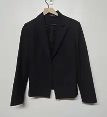 Theory Brince B Black Wool Single Button Peak Lapel Blazer Women's Sz 10 Office