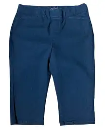 Chic Black Stretch Denim Capri Pants SZ 18 Pull On Classic Casual Vacation