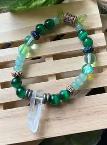 Handmade Green Jade Natural Gemstone Stretch Bracelet