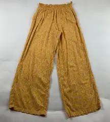 TALL Old Navy Yellow Floral Lightweight Challis Smocked Waist Lounge Pant MT