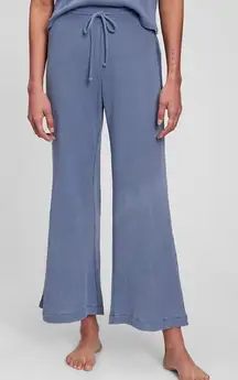 GAPBODY WOMENS HIGH RISE WIDE LEG WAFFLE PANT BLUE LARGE