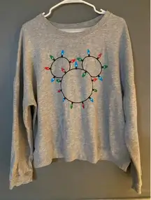 Disney Mickey Mouse Christmas Crop Scoop Sweatshirt Size XXL