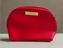 SALVATORE FERRAGAMO Red Gold Cosmetic Makeup  Travel Toiletry Zip Bag