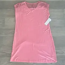 Short Sleeve T-Shirt Dress Pink Size Medium