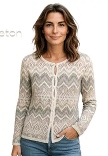 Pendleton Cream Tan Cardigan Size S