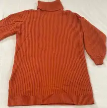 Women's Ribbed Turtleneck Sweater Dress