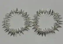 KC Chic Dubai Duo Silver Stainless Steel Spike Bracelet Set