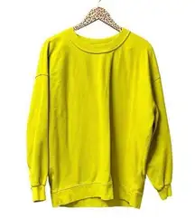 Perfectly Oversized Crew Crewneck Pullover Sweatshirt Yellow