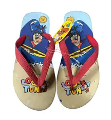 NWT Vintage 1996  Warner Bros. Taz Mania Looney Tunes Flip Flops Size 7