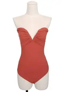 Alix NYC Porter Strapless Bodysuit Coral Sz Small