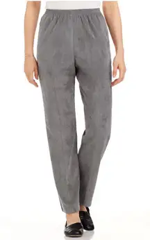 Corduroy Short Pants Grey Elastic Waist pockets