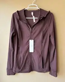 CRZ Yoga  Hooded Zip Up in Mauve Grey Maroon Women's Size Large