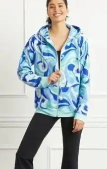 New! Hill House The Allie Zip Up Ocean Kaleidoscope Fleece