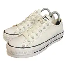 RARE Converse Chuck Taylor All Star LIFT Platform White Tuxedo Black Shoes Sz 9