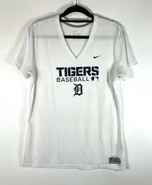 Nike‎ Dri-Fit Women’s MLB Detroit Tigers Baseball Top Size Large White Sporty