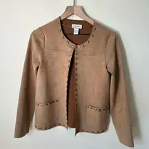 Carmen Marc Valvo Faux Leather Studded Blazer XS