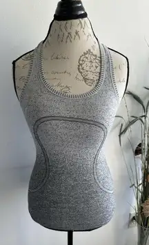 Lululemon Run Swiftly Sweat Life I Run For Cheese Tank Top Gray Women's‎ 4