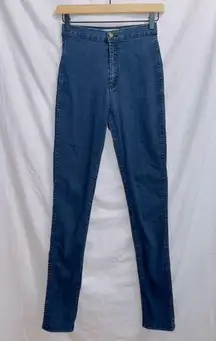 American Apparel Dark Wash Denim High Waisted Ultra Skinny Jean size medium