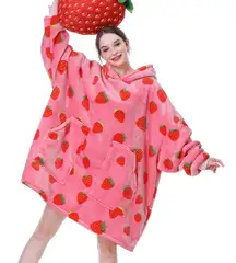 Strawberry Print Women's Cozy Hoodie