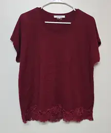 Gerard Darel Womens Designer Luxury Wool Lace Short Sleeve Sweater sz‎ 2 US 6/8