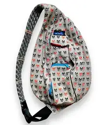 Kavu RARE Fox Trot Print Rope Sack Sling Bag