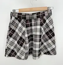 Full Tilt Black White Plaid Mini Skirt Elastic Stretch Waist Women Size Small