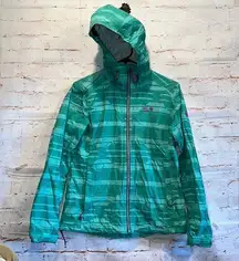 Mountain Hardwear  rain jacket shell green full zip READ water resistant small