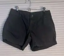 Black cotton chino shorts