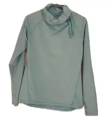 Layer8 cowl neck‎ workout top dri fit quick dry long sleeve lined thumb holes M