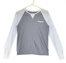 Lululemon  Womens Size 8 Athletic Tee Long Sleeve Top Crew Neck Grey White