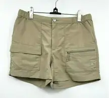 North Face Tan Nylon Regular‎ Zipper Cargo Shorts Size Medium