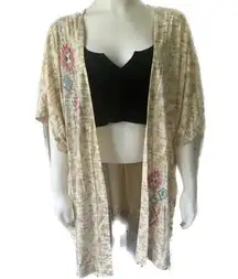 Panhandle NWOT Women's Embroidered Aztec BOHO Duster Kimono Style Cardigan L XL