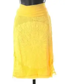Jean Paul Gaultier Yellow Mesh Knee-Length Skirt NWT (Part of Set)